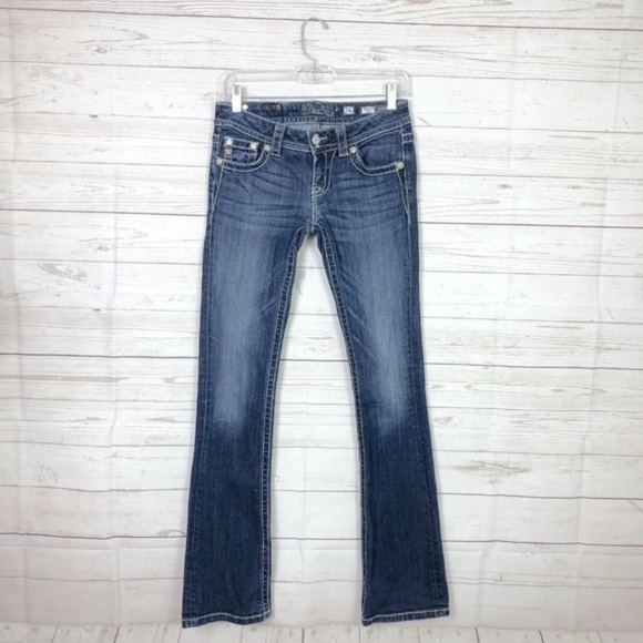 [Miss Me] Embellished Bling Pocket Boot Cut Jeans - Picture 2 of 8